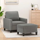 Fauteuil Met Voetenbank 60 Cm Stof Donkergrijs 78 x 77 x 80 cm