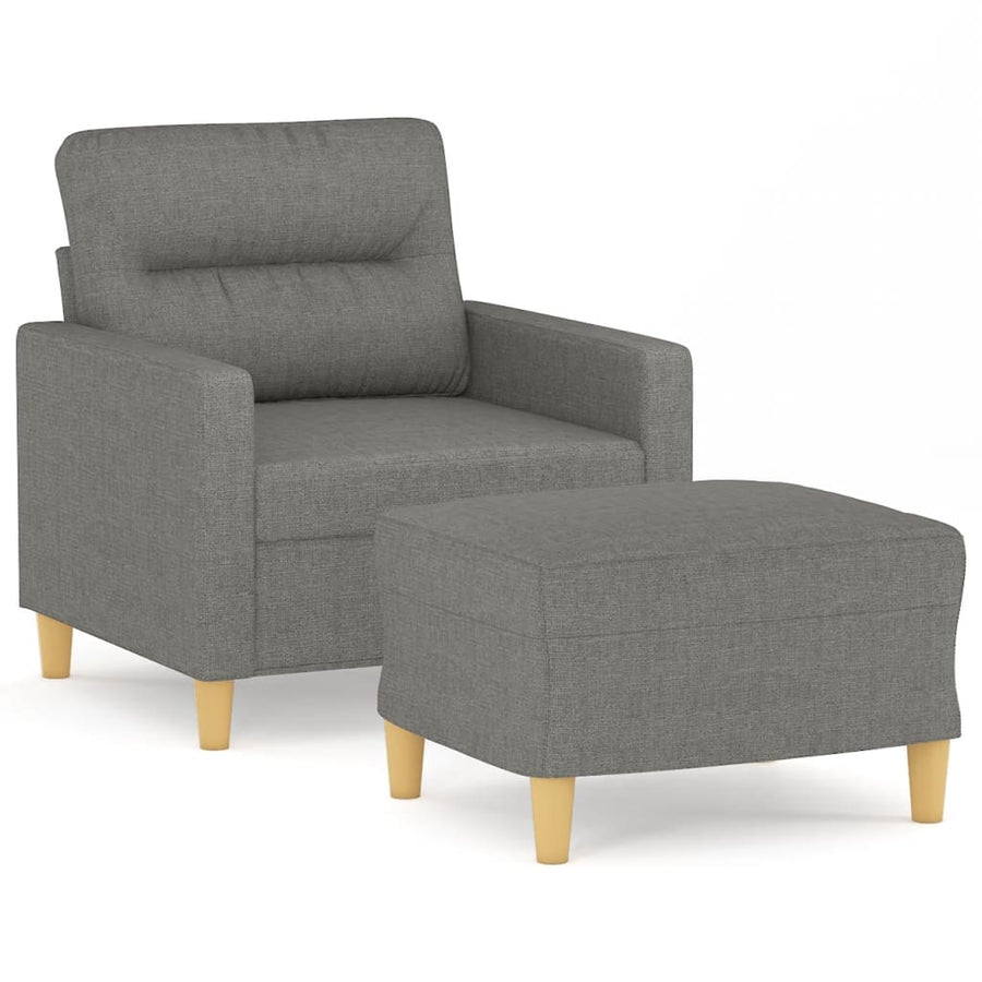 Fauteuil Met Voetenbank 60 Cm Stof Donkergrijs 78 x 77 x 80 cm