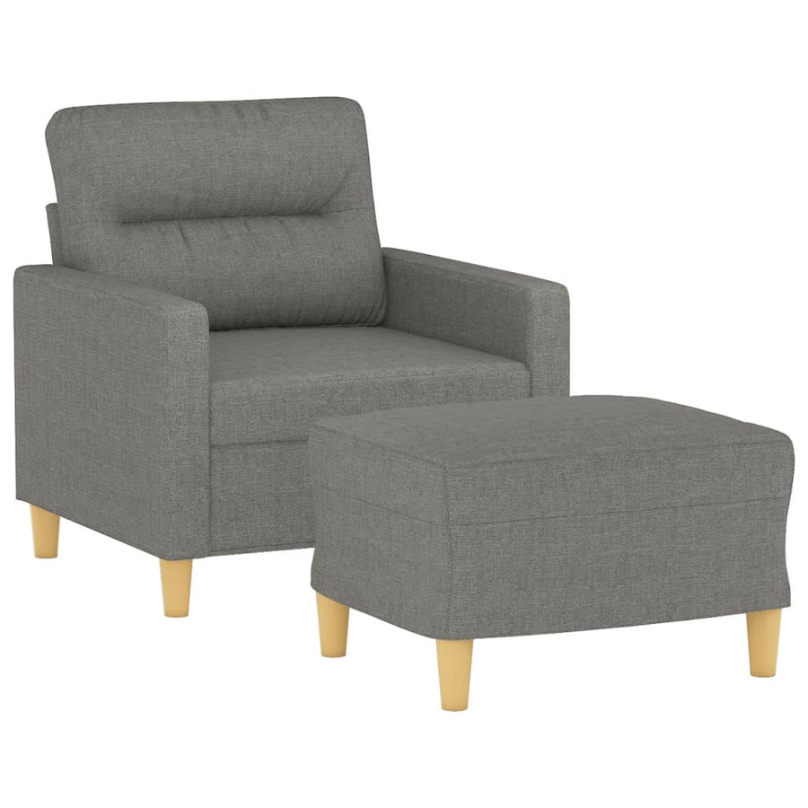 Fauteuil Met Voetenbank 60 Cm Stof Donkergrijs 78 x 77 x 80 cm