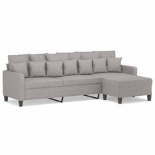 Driezitsbank Met Voetenbank 210 Cm Stof Lichtgrijs 228 x 77 x 80 cm