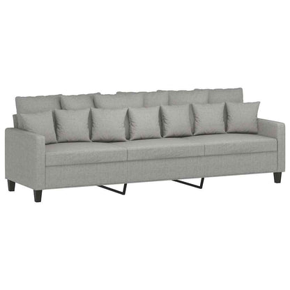 Driezitsbank Met Voetenbank 210 Cm Stof Lichtgrijs 228 x 77 x 80 cm