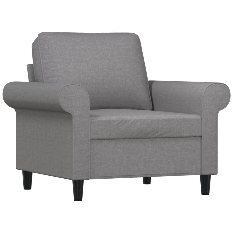Fauteuil met voetenbank 60 cm stof lichtgrijs