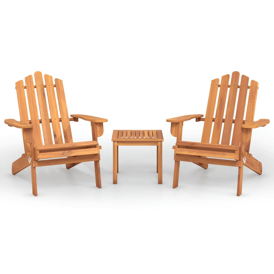 Loungeset Adirondack massief acaciahout Bruin Stoel