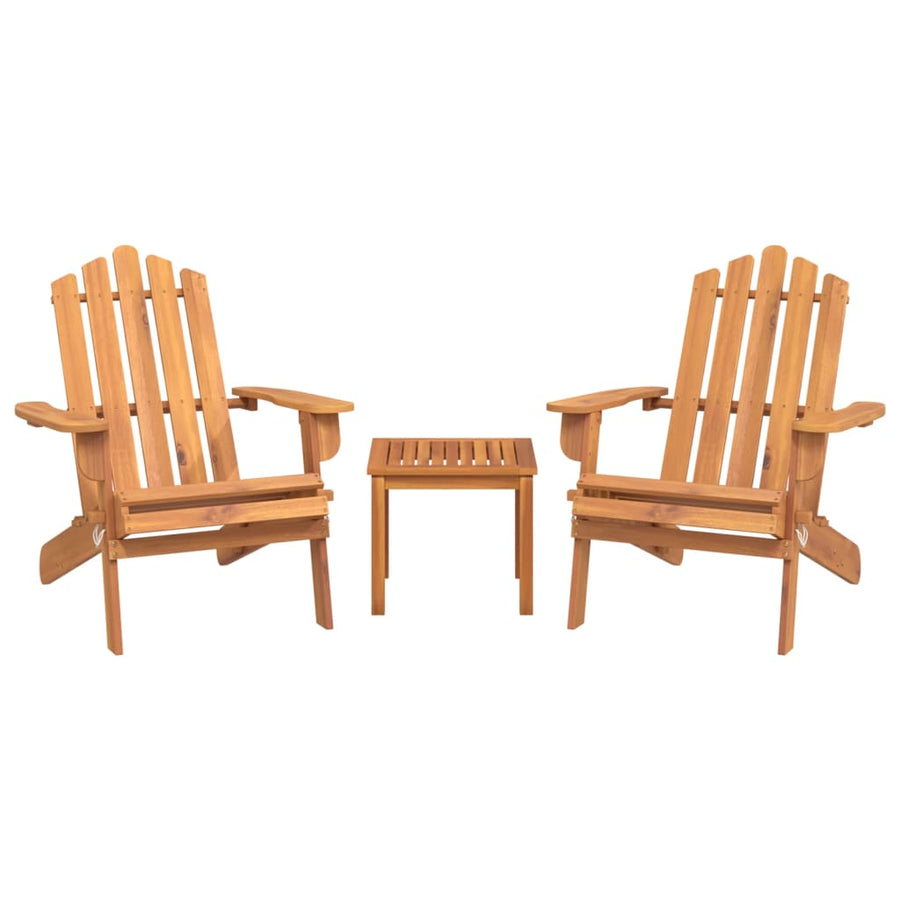 Loungeset Adirondack massief acaciahout Bruin Stoel