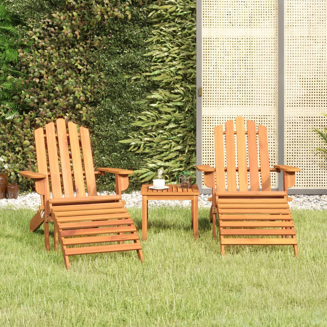 Loungeset Adirondack massief acaciahout Bruin Ligbed