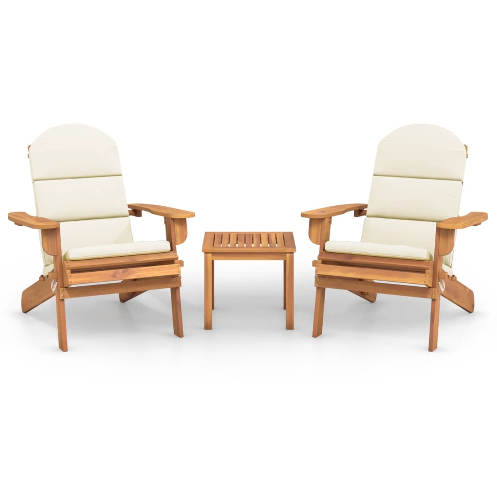Loungeset Adirondack massief acaciahout Wit Stoel