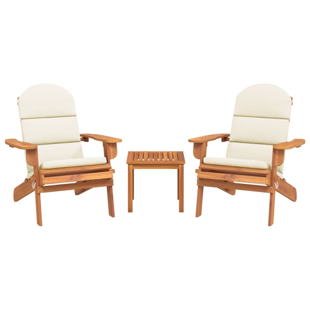 Loungeset Adirondack massief acaciahout Wit Stoel