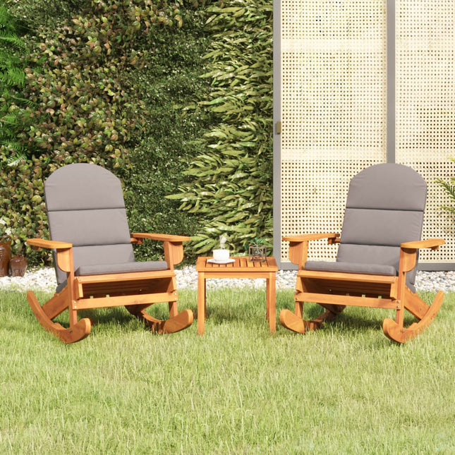 Loungeset Adirondack massief acaciahout Grijs Fauteuil