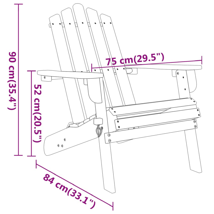 4-Delige Loungeset Adirondack Massief Acaciahout Bruin Bank + 2x stoel + Tafel