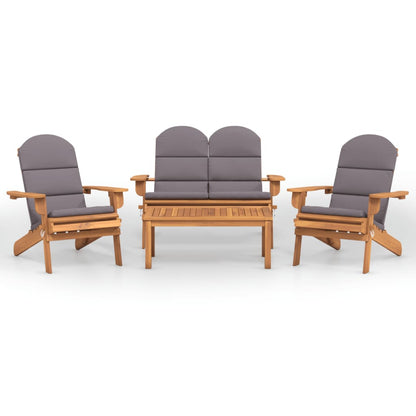 4-Delige Loungeset Adirondack Massief Acaciahout 1