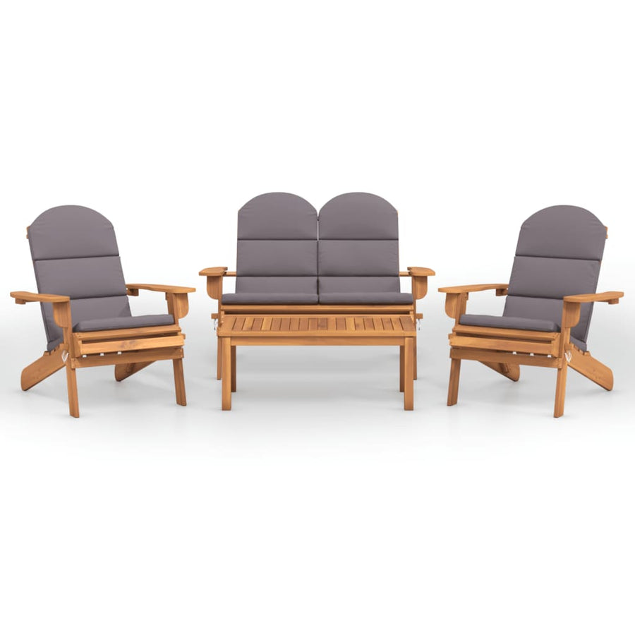 4-Delige Loungeset Adirondack Massief Acaciahout 1