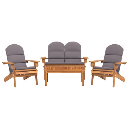 4-Delige Loungeset Adirondack Massief Acaciahout 1