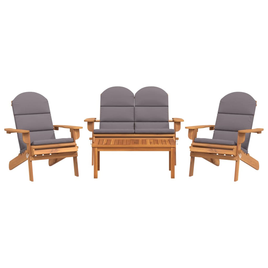 4-Delige Loungeset Adirondack Massief Acaciahout 1
