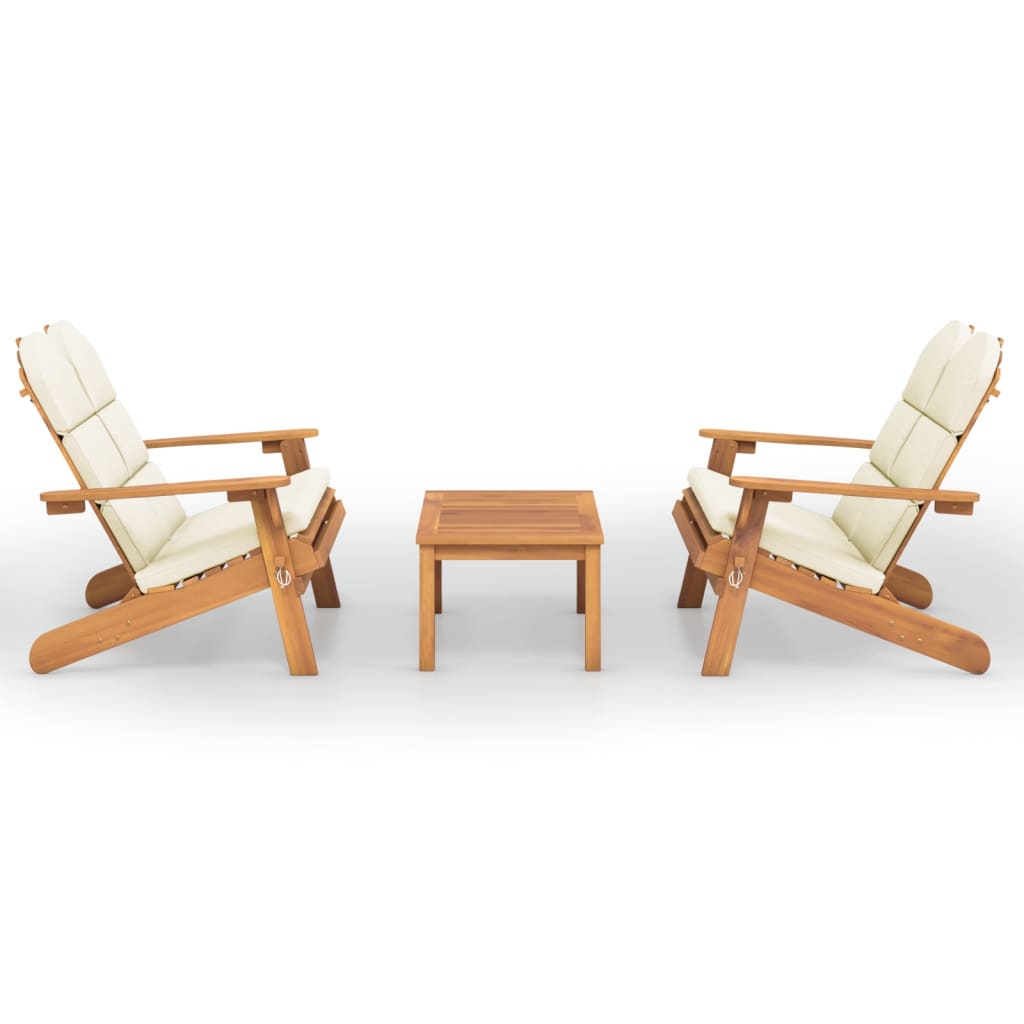 3-Delige Loungeset Adirondack Massief Acaciahout 1