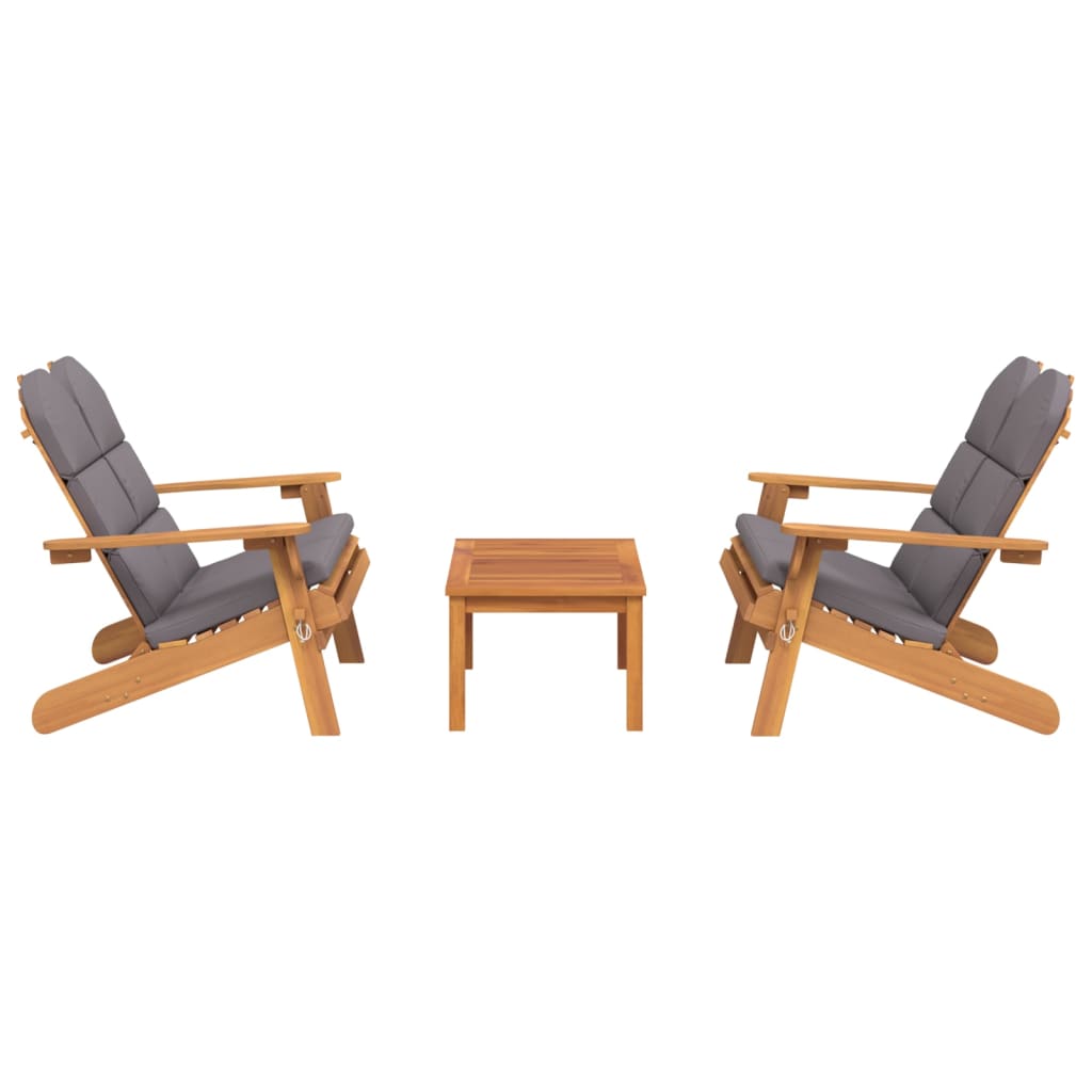 3-Delige Loungeset Adirondack Massief Acaciahout 1