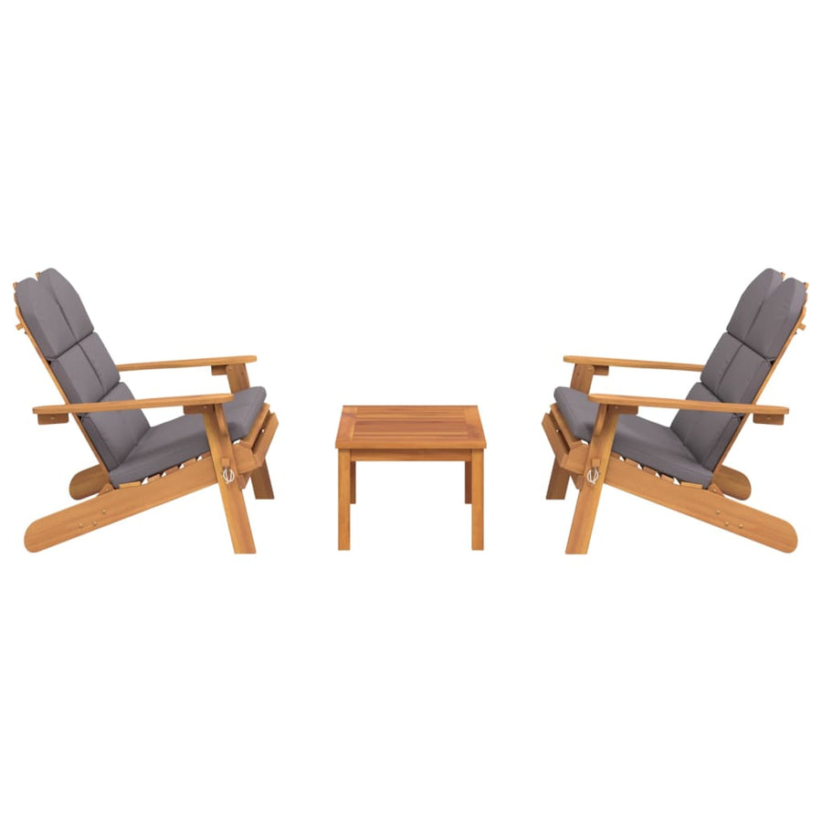 3-Delige Loungeset Adirondack Massief Acaciahout 1