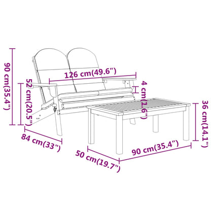 5-Delige Loungeset Adirondack Massief Acaciahout 1