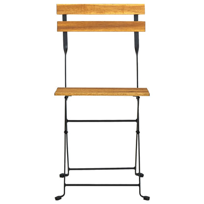 Tuinstoelen Inklapbaar Staal En Massief Acaciahout 6 Zwart