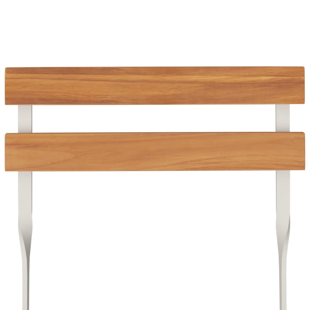 Bistrostoelen Inklapbaar Massief Acaciahout En Staal 8 Wit