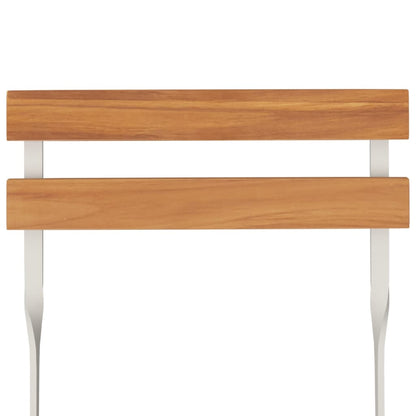 Bistrostoelen Inklapbaar Massief Acaciahout En Staal 8 Wit