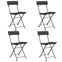 Bistrostoelen Inklapbaar Poly Rattan En Staal 4 Zwart