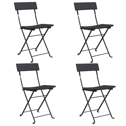Bistrostoelen Inklapbaar Poly Rattan En Staal 4 Zwart