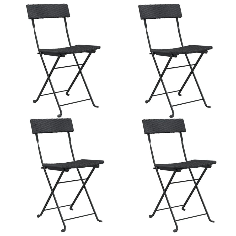 Bistrostoelen Inklapbaar Poly Rattan En Staal 4 Zwart