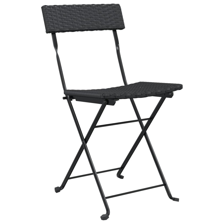 Bistrostoelen Inklapbaar Poly Rattan En Staal 4 Zwart