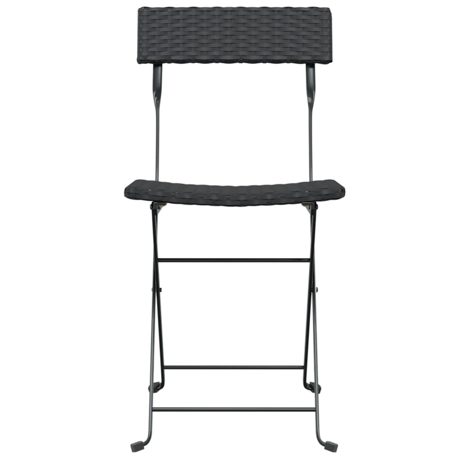 Bistrostoelen Inklapbaar Poly Rattan En Staal 4 Zwart