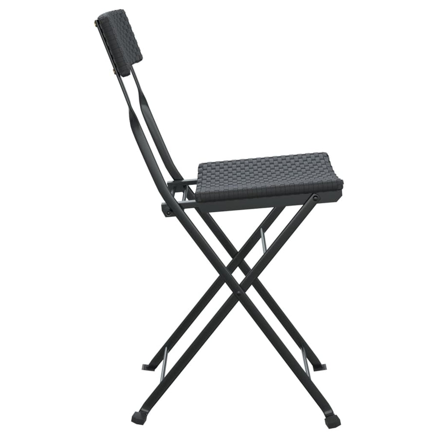 Bistrostoelen Inklapbaar Poly Rattan En Staal 4 Zwart