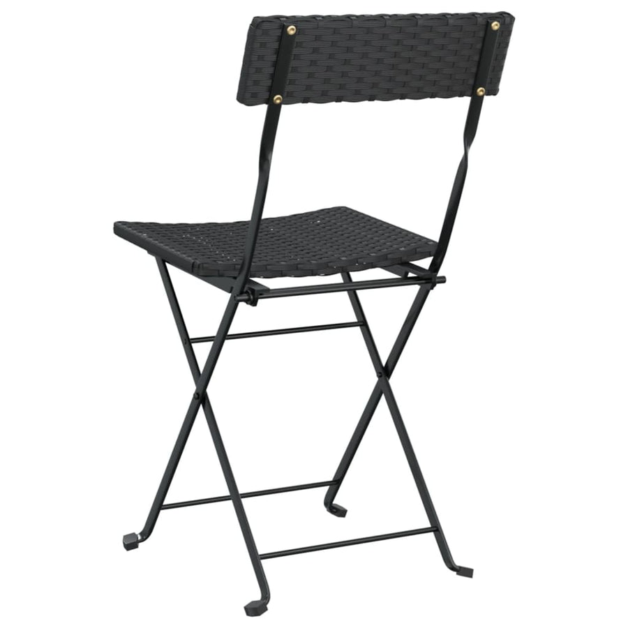 Bistrostoelen Inklapbaar Poly Rattan En Staal 4 Zwart
