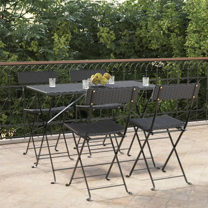 Bistrostoelen Inklapbaar Poly Rattan En Staal 4 Zwart