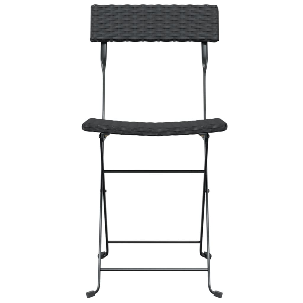 Bistrostoelen Inklapbaar Poly Rattan En Staal 6 Zwart