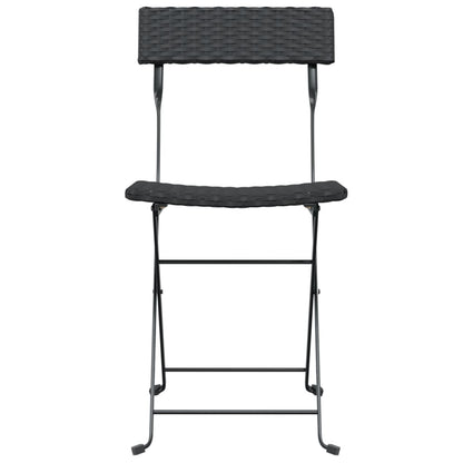 Bistrostoelen Inklapbaar Poly Rattan En Staal 6 Zwart