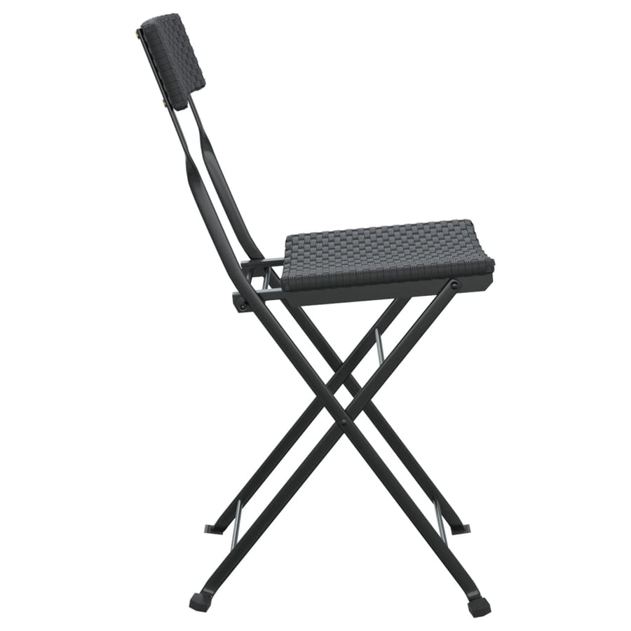 Bistrostoelen Inklapbaar Poly Rattan En Staal 6 Zwart