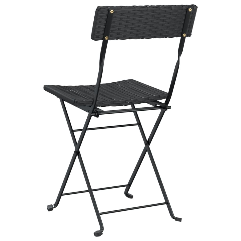 Bistrostoelen Inklapbaar Poly Rattan En Staal 6 Zwart