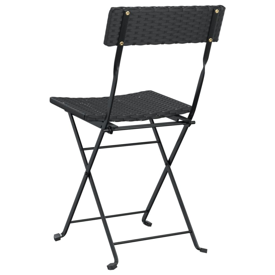 Bistrostoelen Inklapbaar Poly Rattan En Staal 6 Zwart