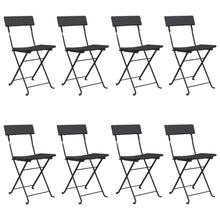 Bistrostoelen Inklapbaar Poly Rattan En Staal 8 Zwart