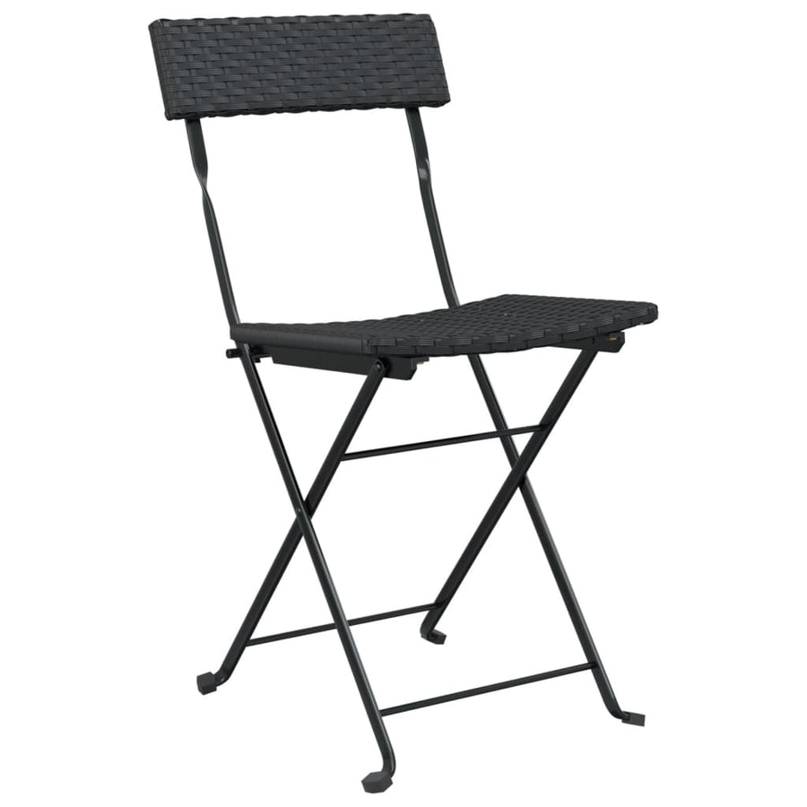 Bistrostoelen Inklapbaar Poly Rattan En Staal 8 Zwart