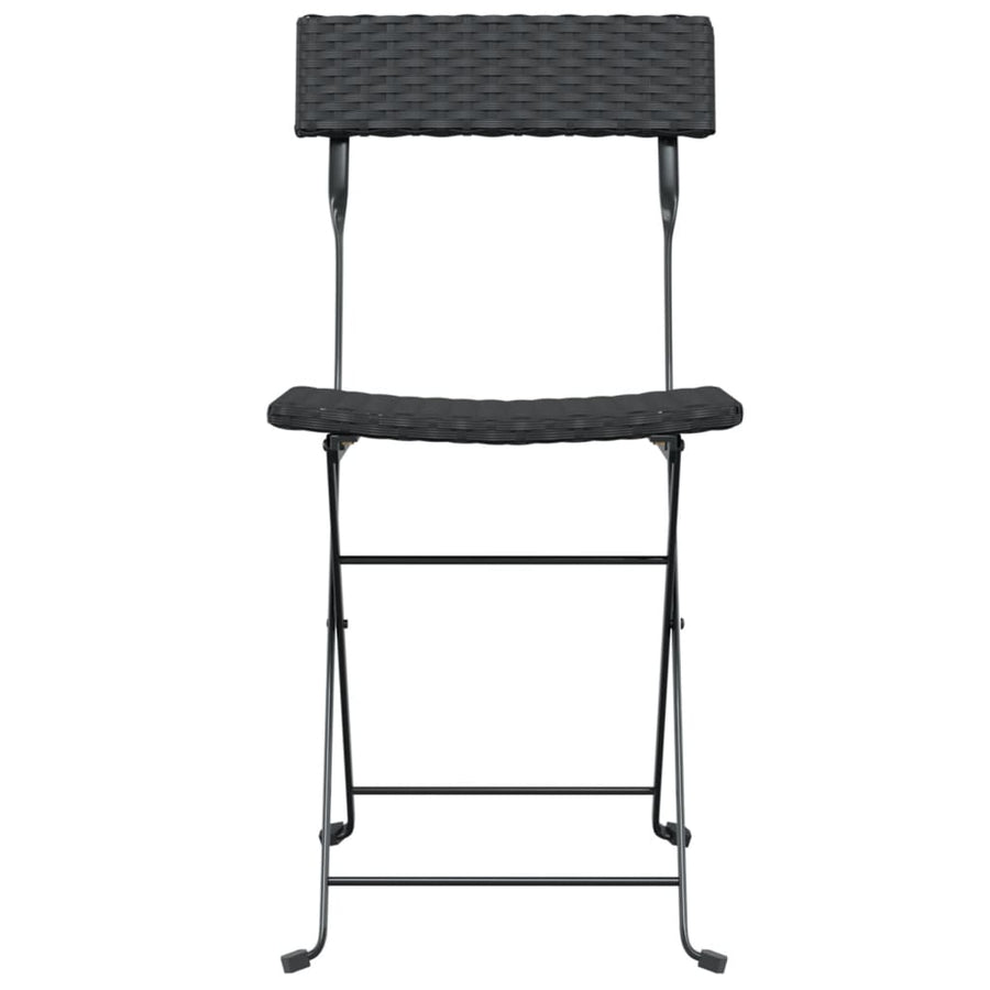 Bistrostoelen Inklapbaar Poly Rattan En Staal 8 Zwart