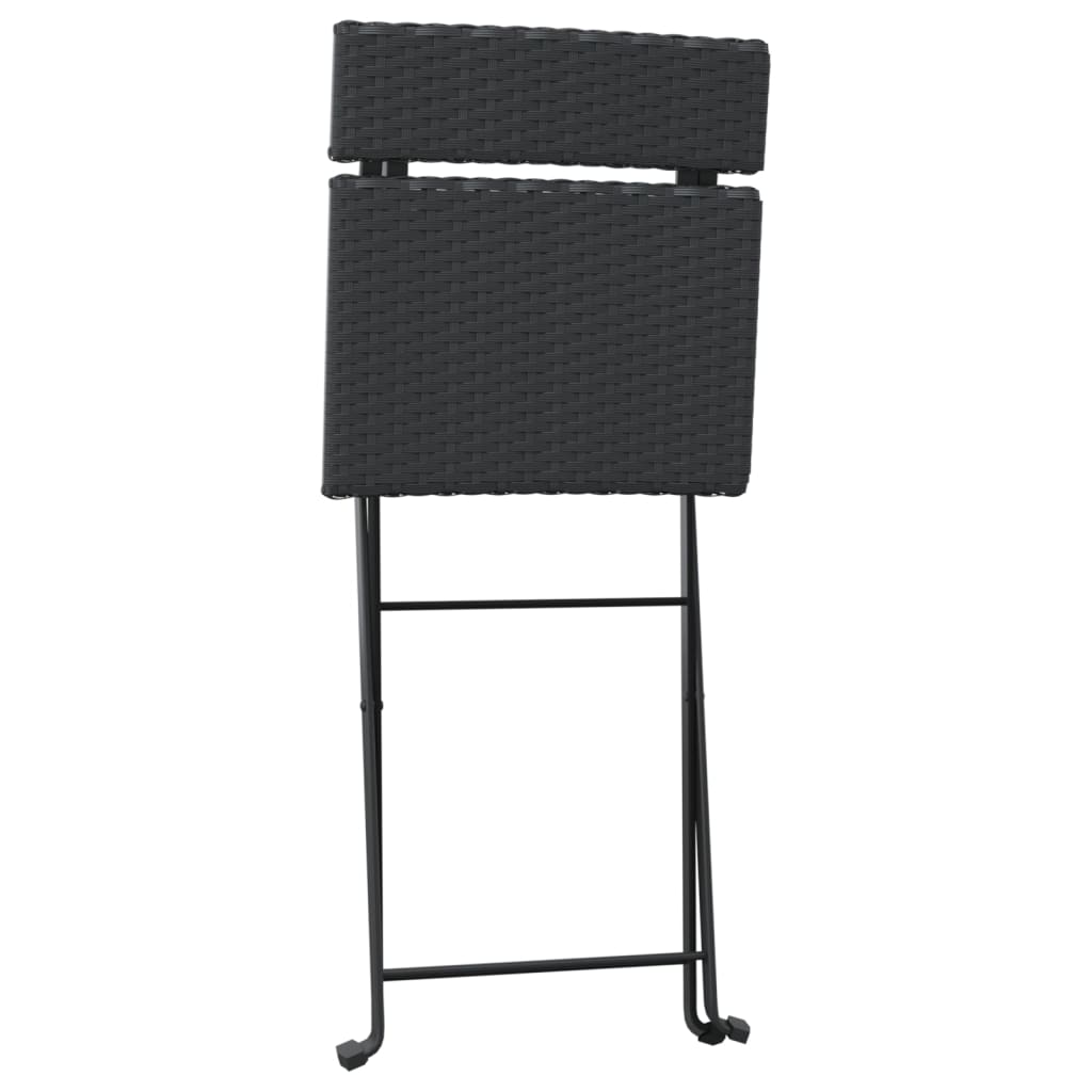 Bistrostoelen Inklapbaar Poly Rattan En Staal 8 Zwart