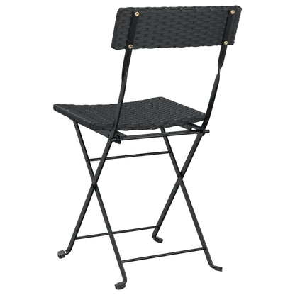Bistrostoelen Inklapbaar Poly Rattan En Staal 8 Zwart