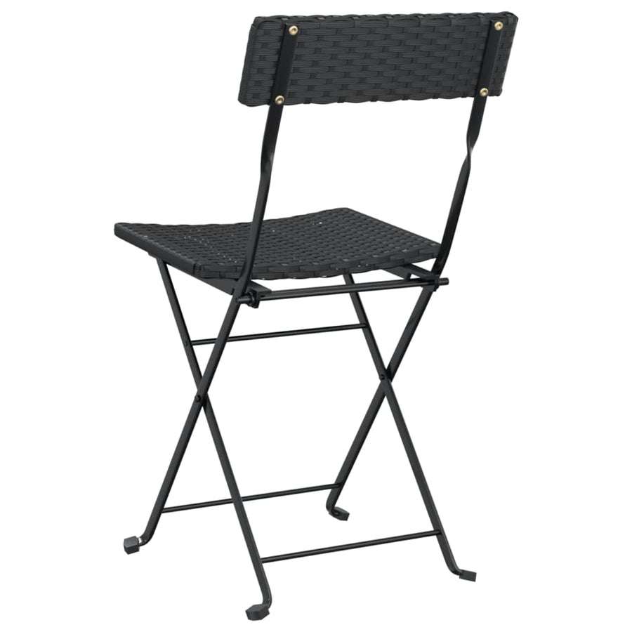 Bistrostoelen Inklapbaar Poly Rattan En Staal 8 Zwart
