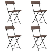 Bistrostoelen Inklapbaar Poly Rattan En Staal 4 Bruin