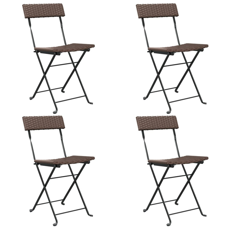 Bistrostoelen Inklapbaar Poly Rattan En Staal 4 Bruin