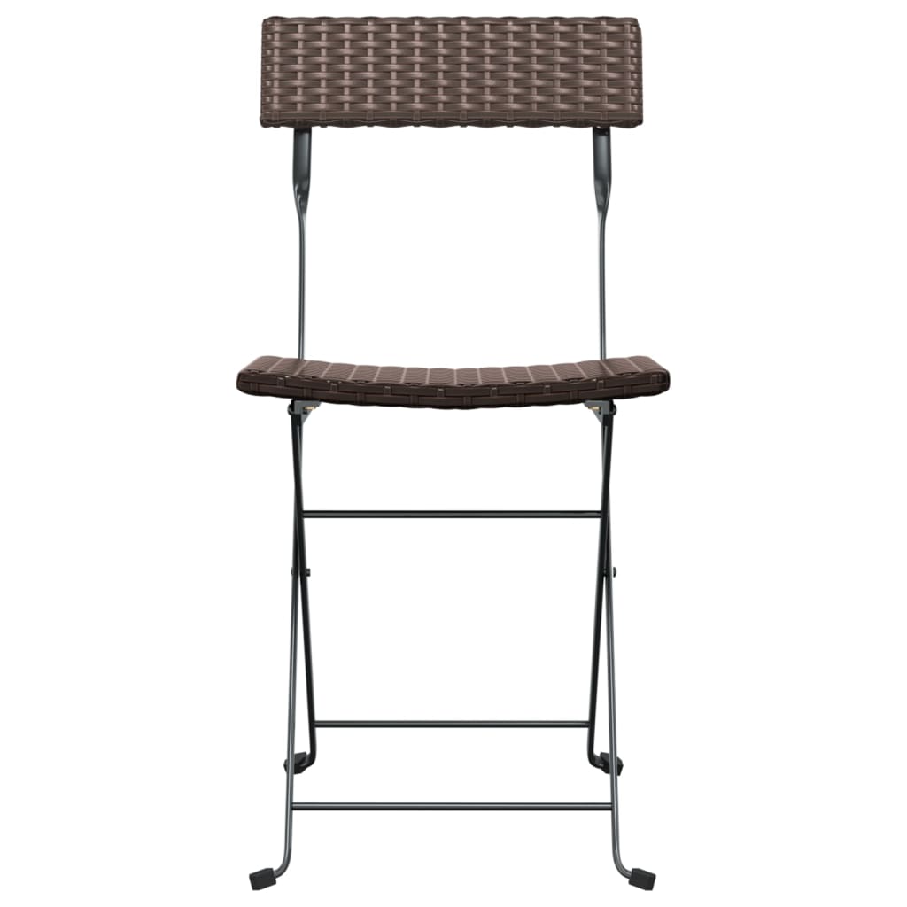 Bistrostoelen Inklapbaar Poly Rattan En Staal 4 Bruin