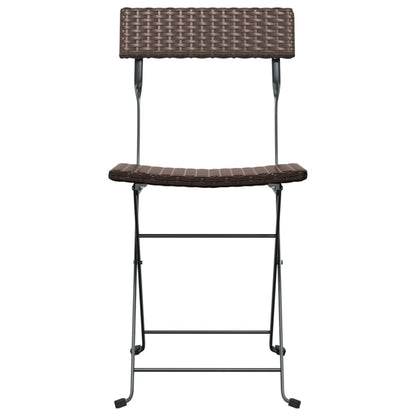 Bistrostoelen Inklapbaar Poly Rattan En Staal 4 Bruin