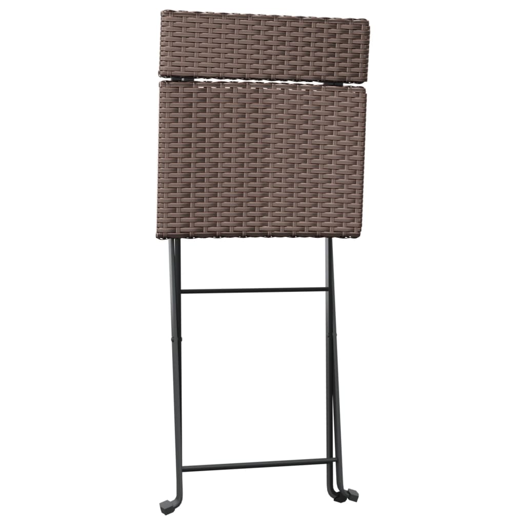 Bistrostoelen Inklapbaar Poly Rattan En Staal 4 Bruin