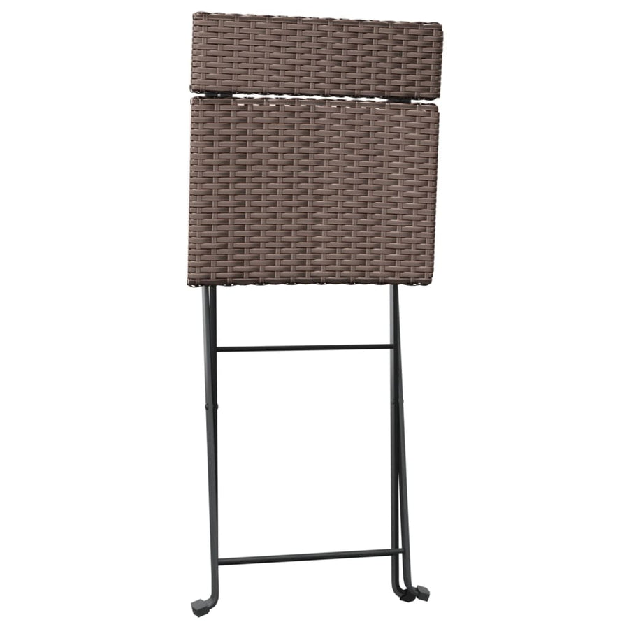 Bistrostoelen Inklapbaar Poly Rattan En Staal 4 Bruin
