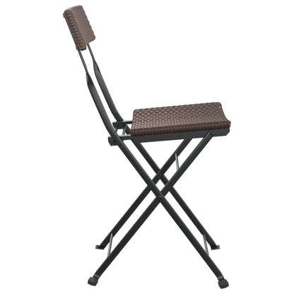Bistrostoelen Inklapbaar Poly Rattan En Staal 4 Bruin